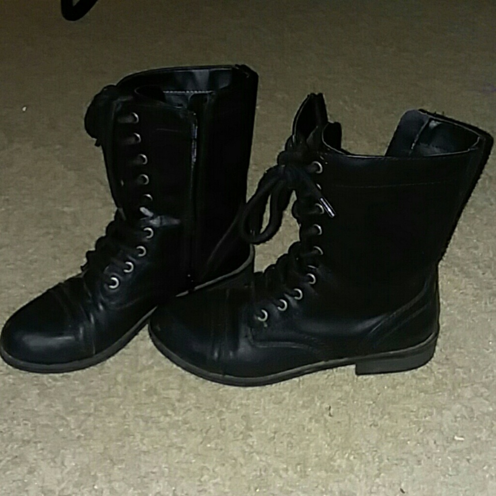 Black combat boots